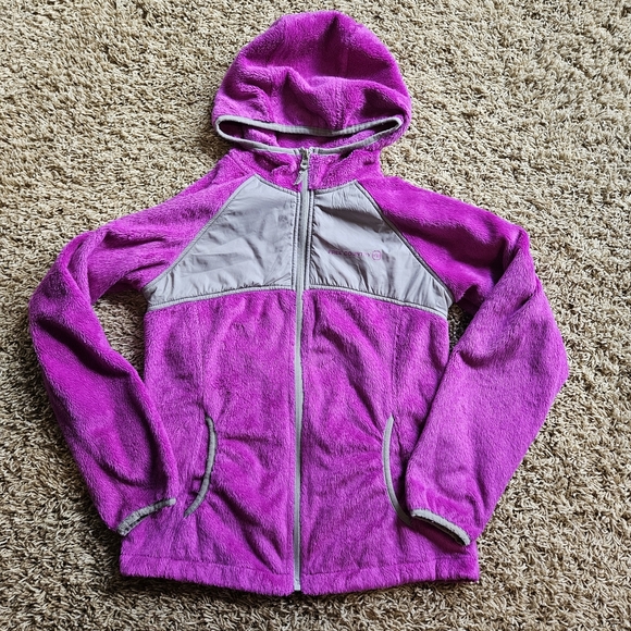 Free Country Other - Kids Fleece Hoodie - Pink and Gray Large 7/8